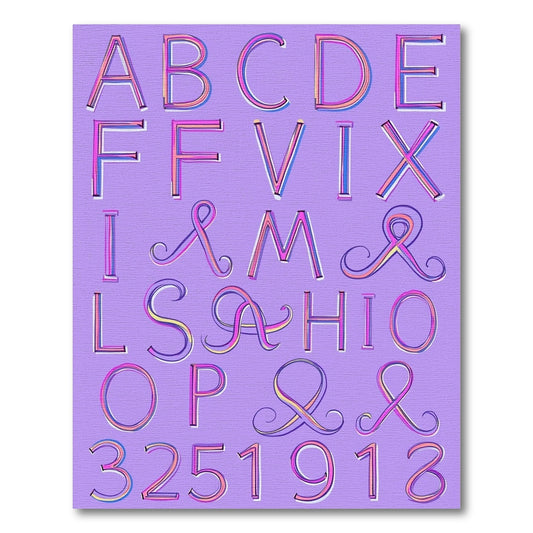 Alphabet Gradient Funky Letters Rug