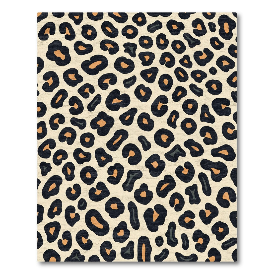 Bold Beige Black Leopard Spots Rug