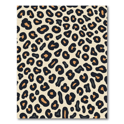 Bold Beige Black Leopard Spots Rug