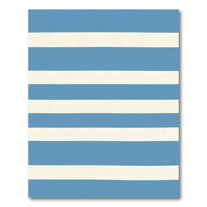 Bold Aqua Cream Horizontal Bands Rug