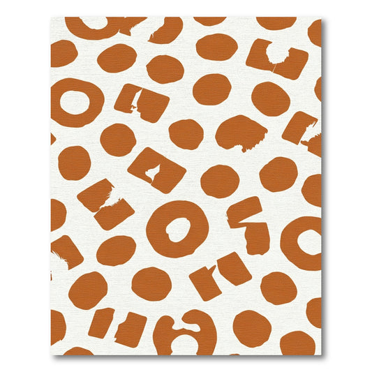 Terracotta Circles and Squares Scatter Rug