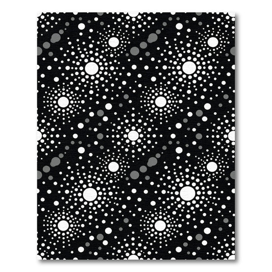 Black White Circles Starburst Rug