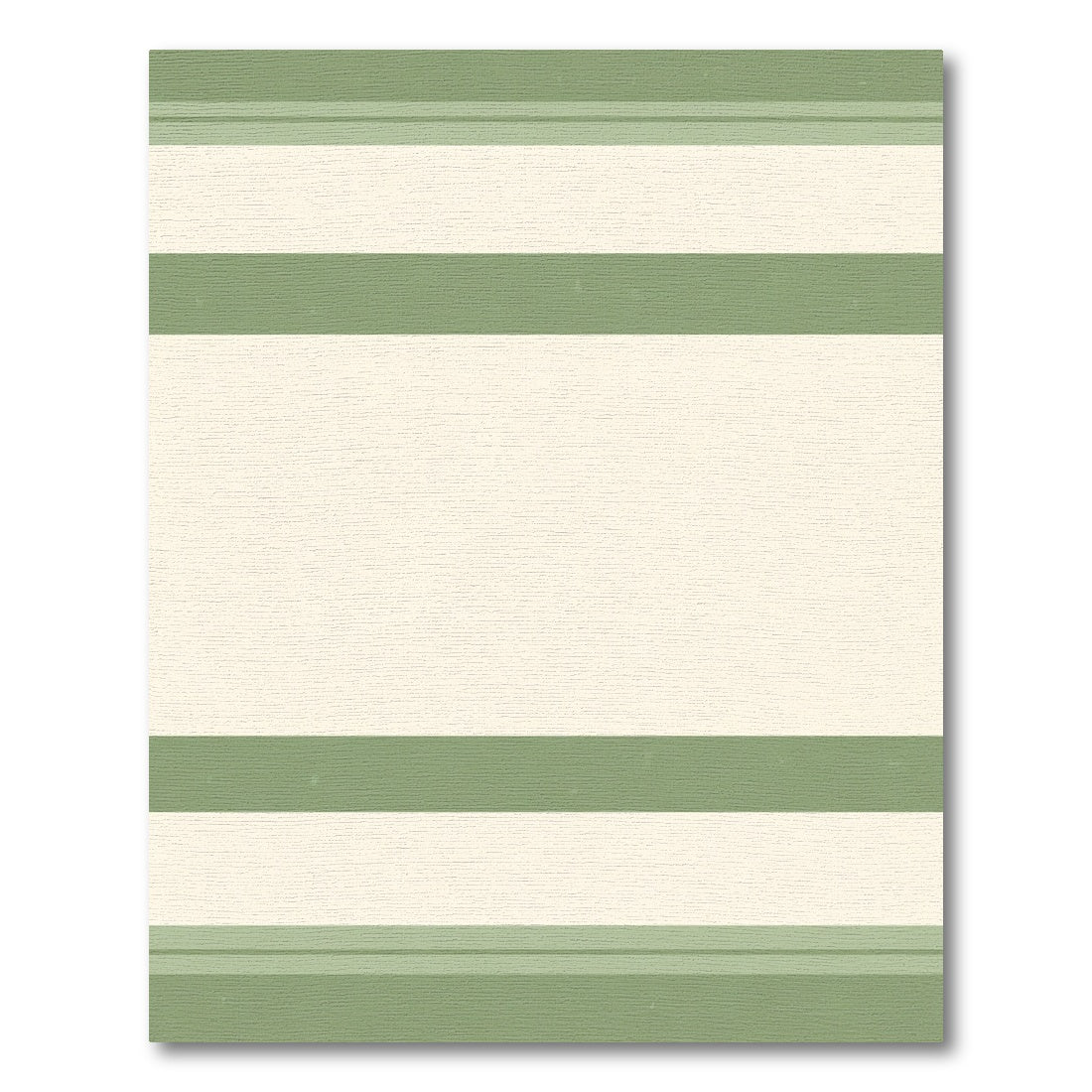 Sage Green Cream Wide Stripe Rug