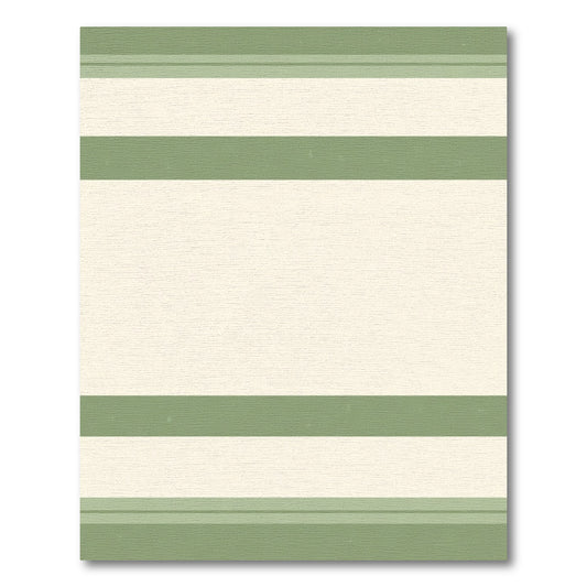 Sage Green Cream Wide Stripe Rug