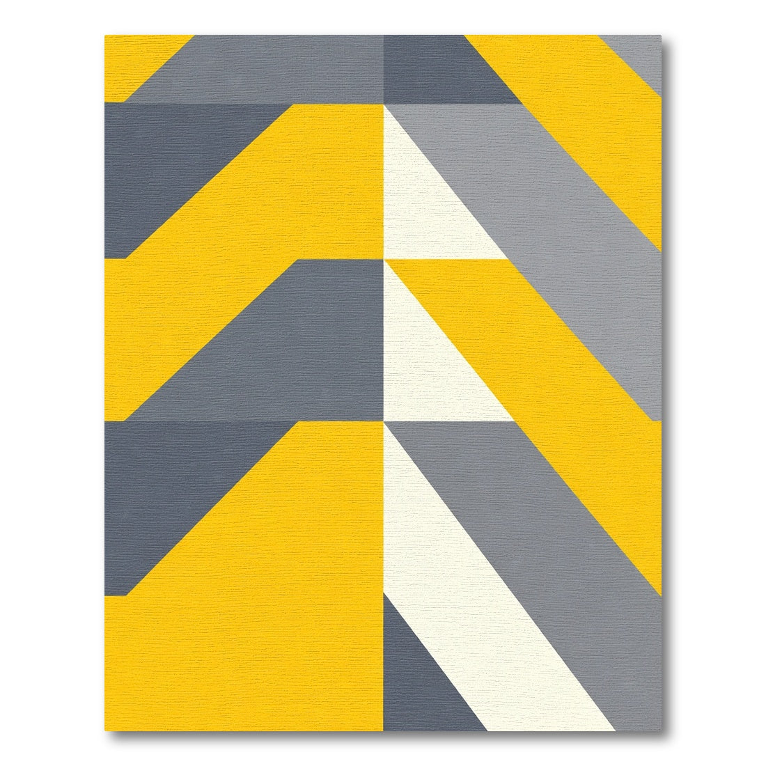 Gold Yellow Gray Geometric Fragment Rug