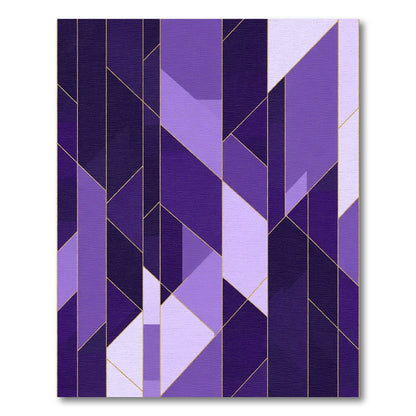 Deep Purple Geometric Lines Rug