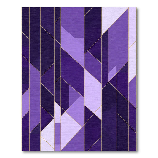 Deep Purple Geometric Lines Rug