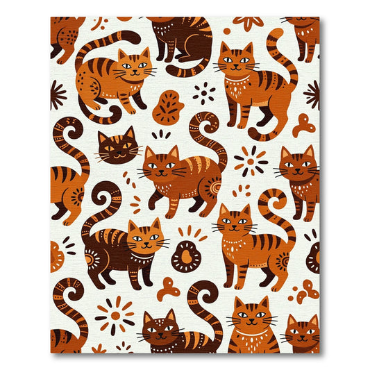 Orange Brown Tabby Cat Collage Rug