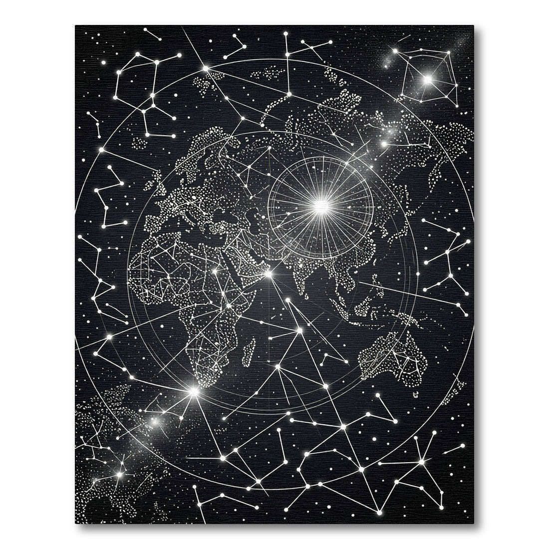 Celestial Map Constellation World Rug