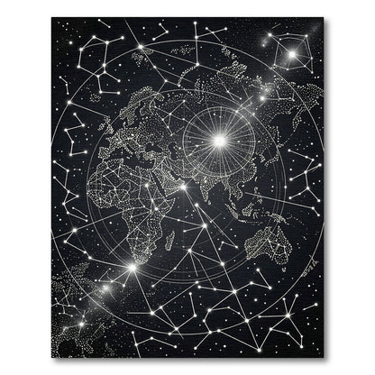 Celestial Map Constellation World Rug