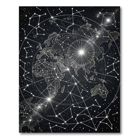 Celestial Map Constellation World Rug