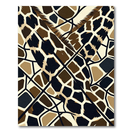 Brown Beige Abstract Animal Skin Rug
