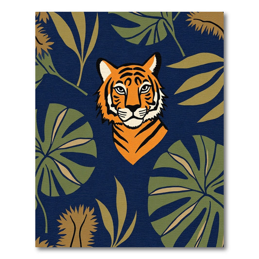 Bold Tiger Jungle Foliage Rug