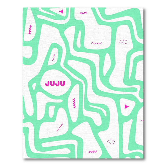 Mint Green Abstract Flowing Lines Rug