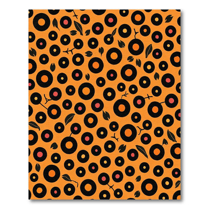 Orange Circles with Black Dot Accents Rug