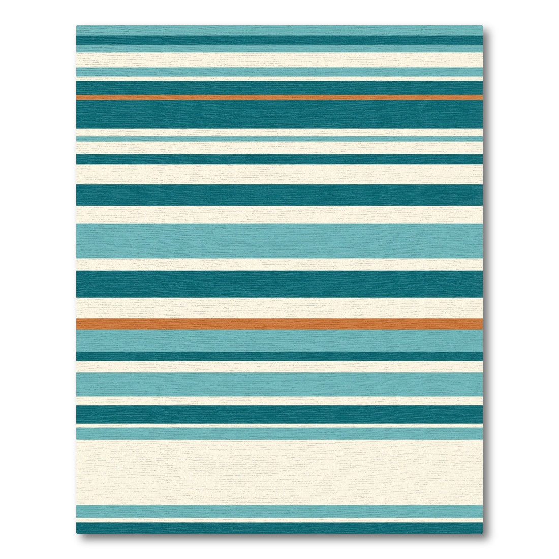 Aqua Teal Cream Striped Horizon Line Rug