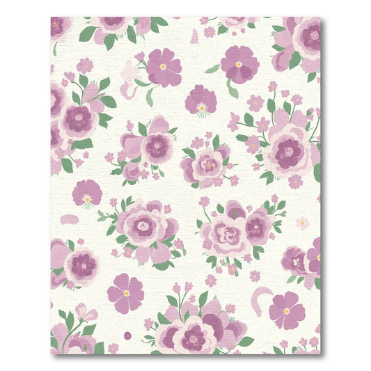 Pastel Purple Floral ClustersRug Rug