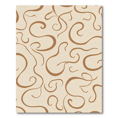 Brown Swirl Abstract Lines Rug