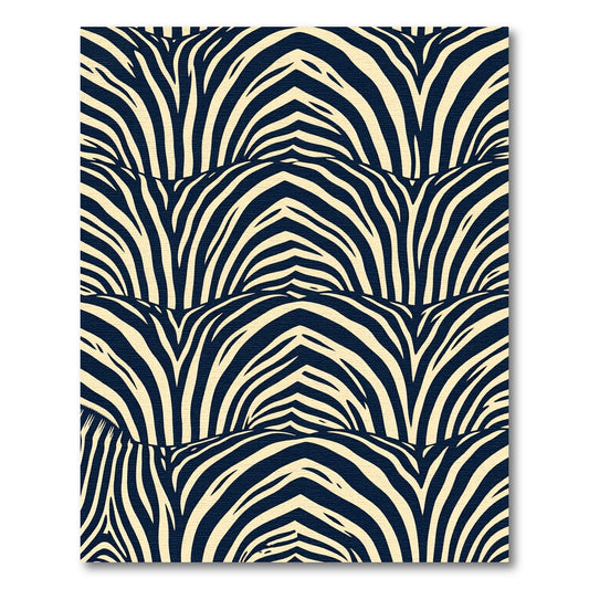 Navy Gold Zebra Stripe Graphic Rug