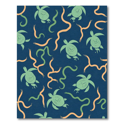 Marine Life Of Sea Turtles And Snakes Rug