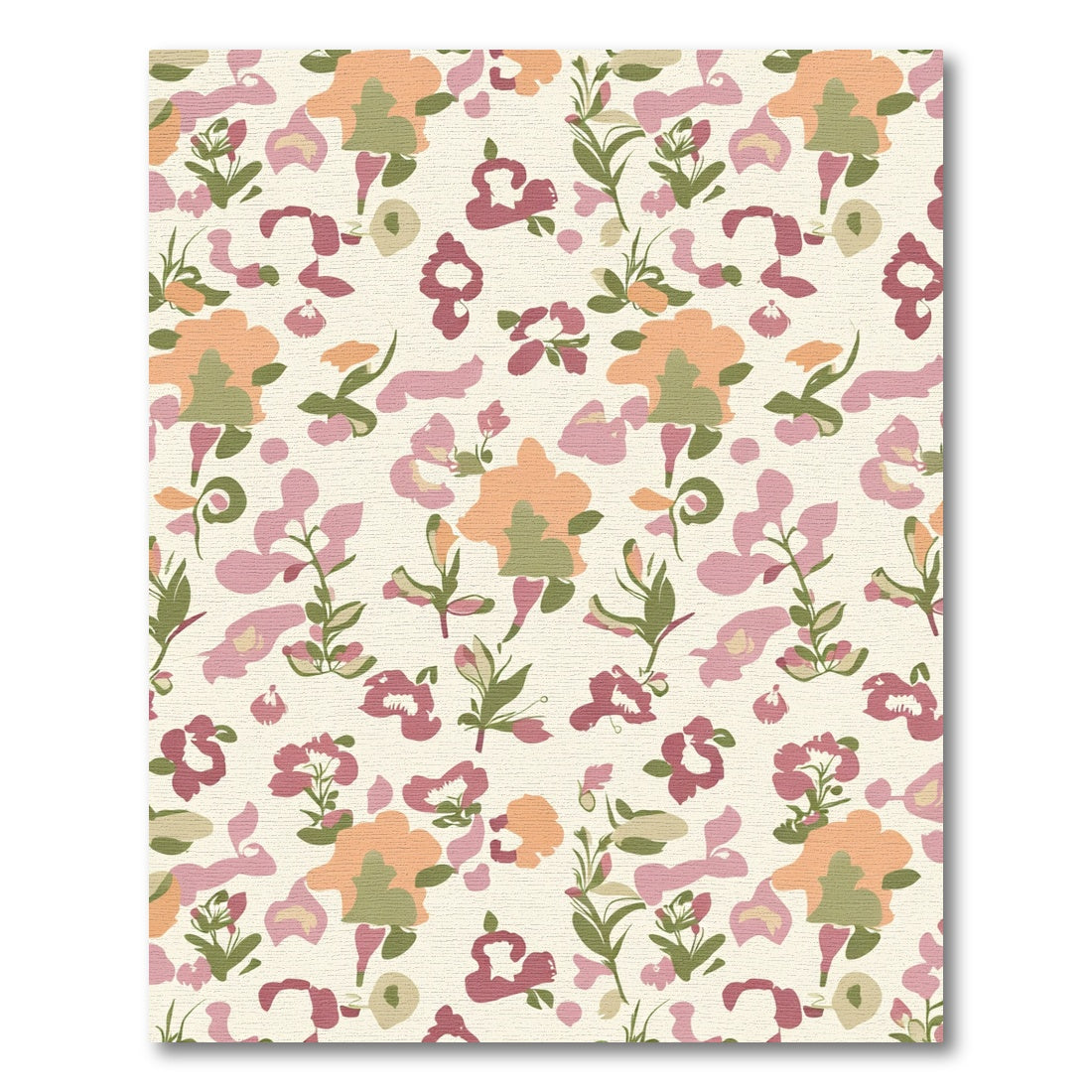 Sweet Peach Pink Floral Scatter Rug