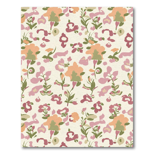 Sweet Peach Pink Floral Scatter Rug