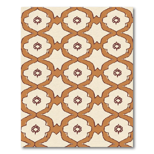 Amber Lattice Quatrefoil Medallion Rug