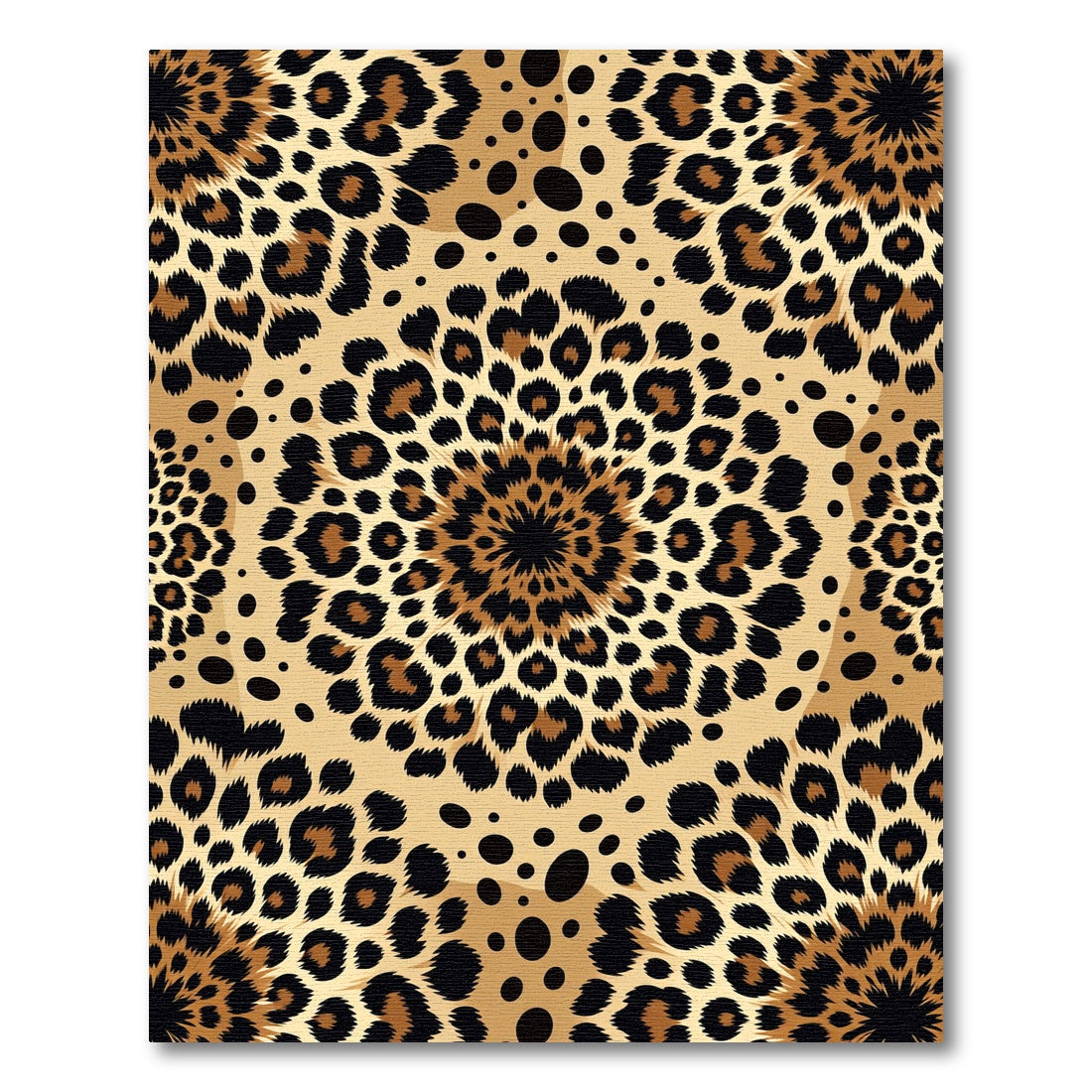 Golden Leopard Spot Mandala Rug