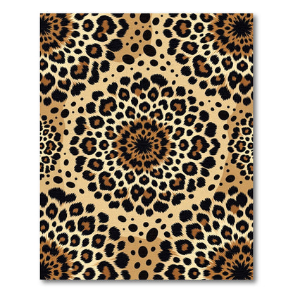 Golden Leopard Spot Mandala Rug