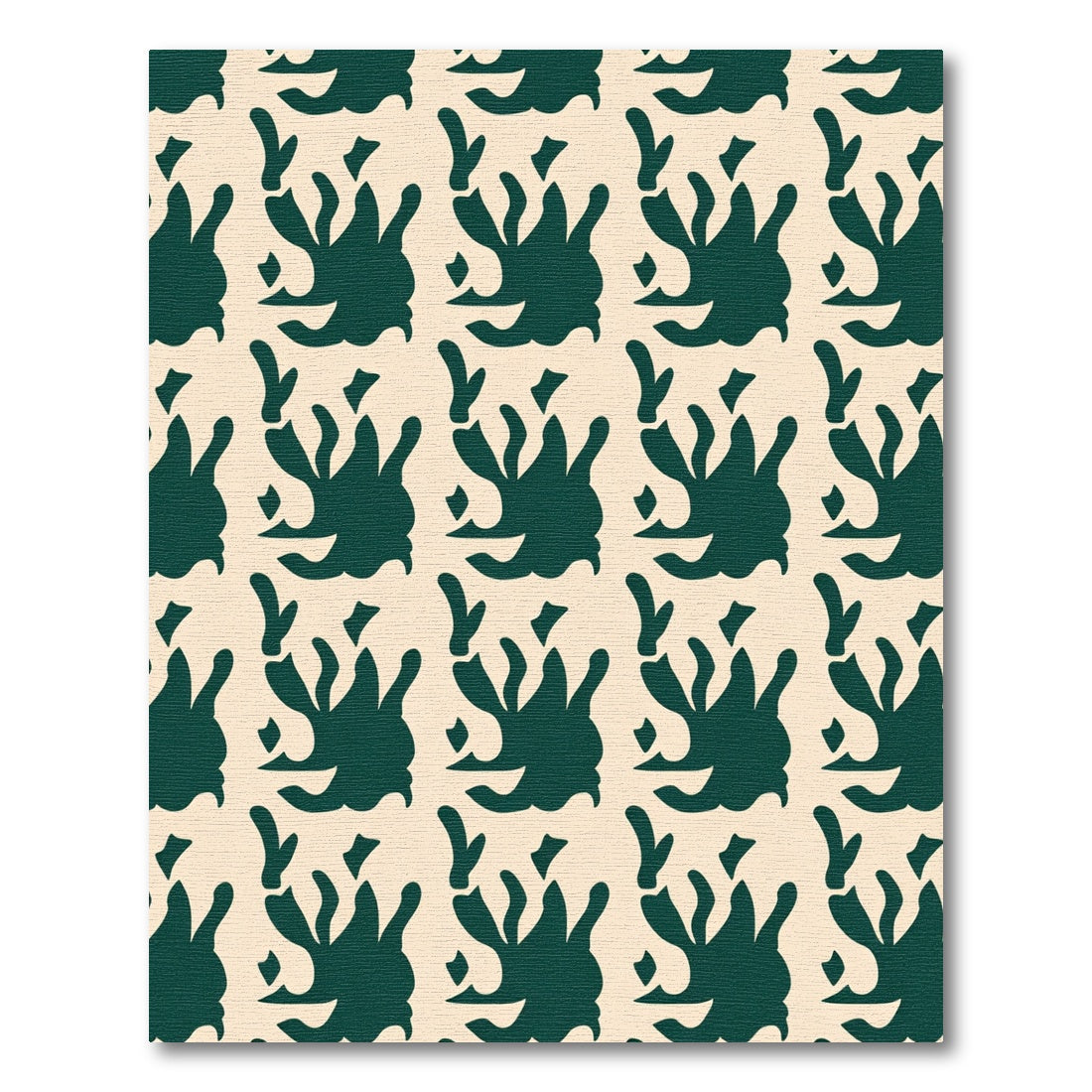 Deep Teal Organic Abstract Repeat Rug