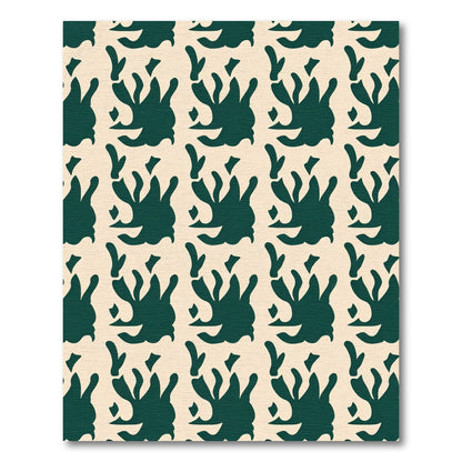 Deep Teal Organic Abstract Repeat Rug