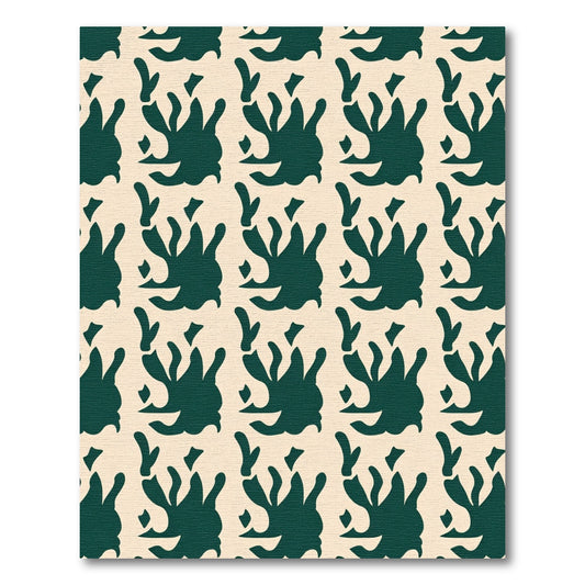 Deep Teal Organic Abstract Repeat Rug