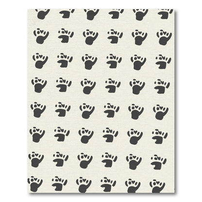 Dark Paw Prints Pattern Rug