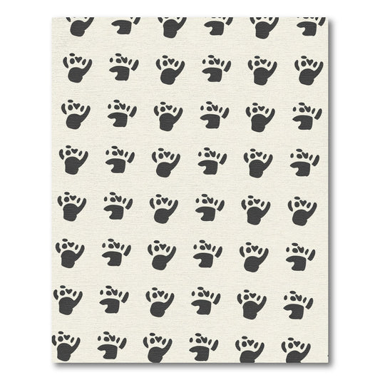 Dark Paw Prints Pattern Rug
