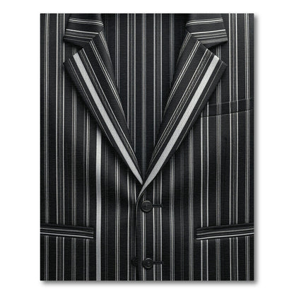 Bold Black White Pinstripe Rug