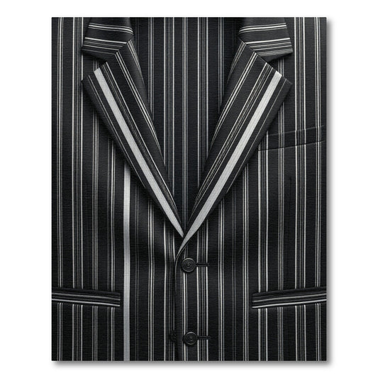 Bold Black White Pinstripe Rug
