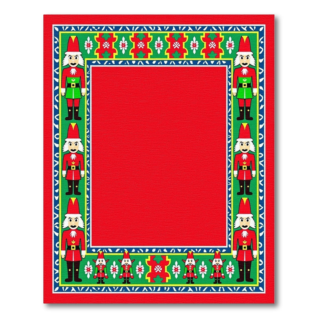 Festive Nutcracker Red Border Rug