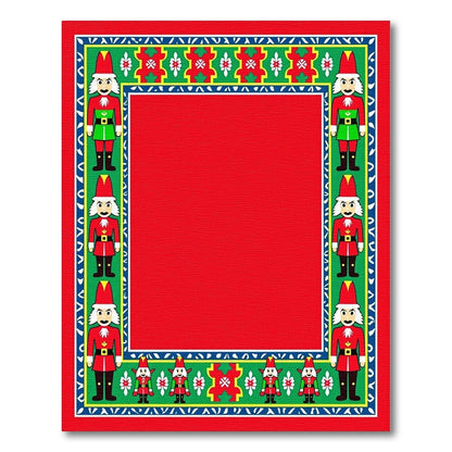 Festive Nutcracker Red Border Rug