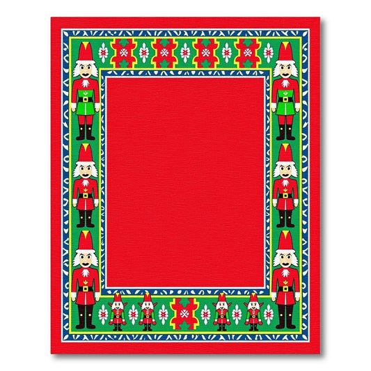 Festive Nutcracker Red Border Rug