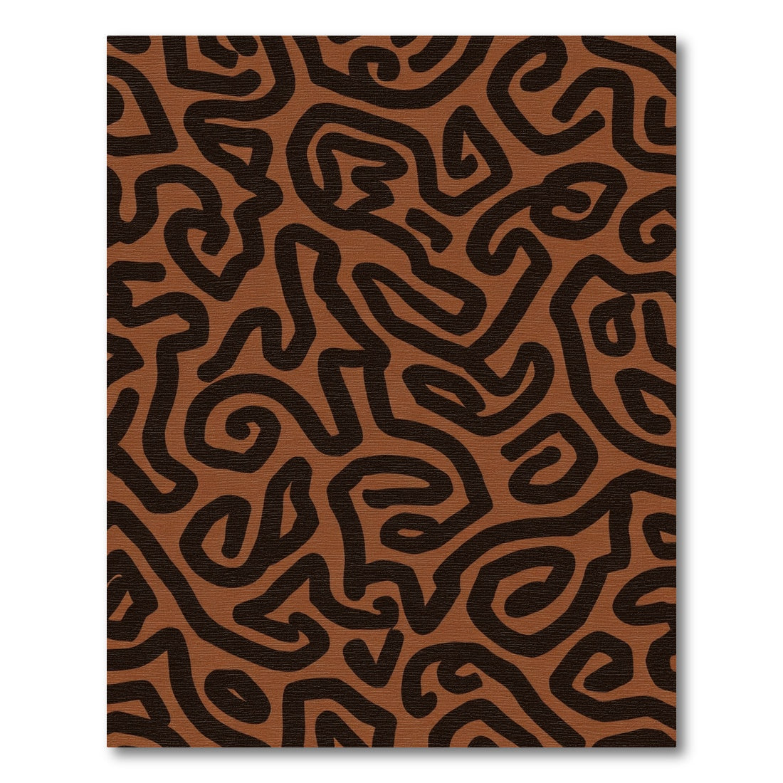 Terracotta And Brown Abstract Swirls Rug
