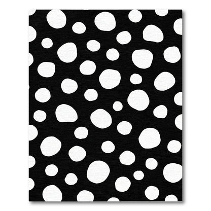 Black White Polka Dot Oval Rug