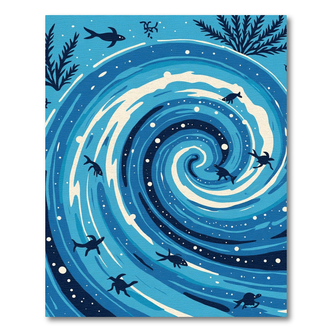 Blue Swirl Marine Life Rug
