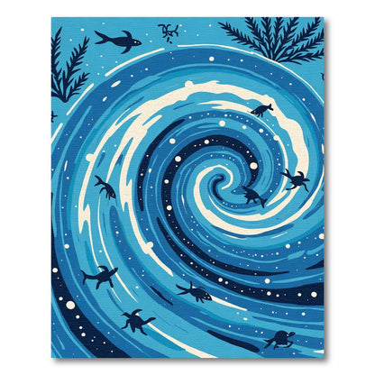 Blue Swirl Marine Life Rug