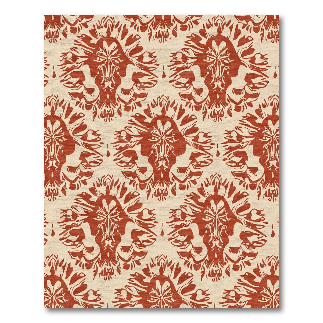 Terracotta Red Vintage Medallion Overlay Rug