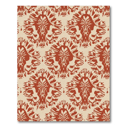 Terracotta Red Vintage Medallion Overlay Rug
