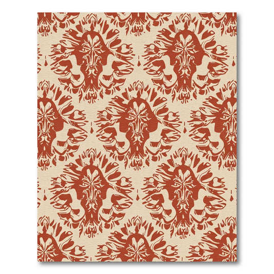 Terracotta Red Vintage Medallion Overlay Rug