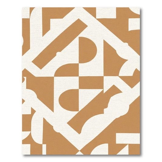 Terracotta Geometric Abstract Solids Rug