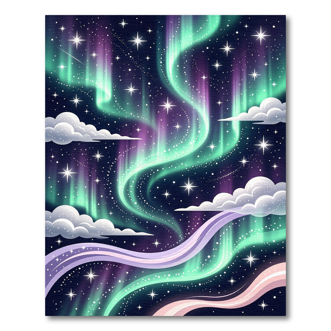 Cosmic Aurora Swirl Starry Night Rug