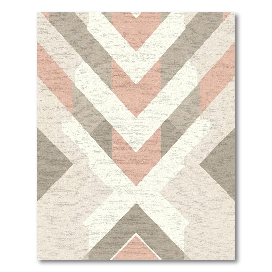 Geometric Pink and Gray Chevron Rug