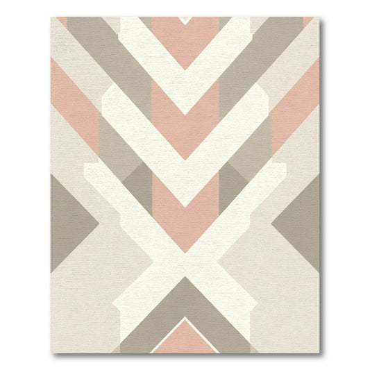 Geometric Pink and Gray Chevron Rug